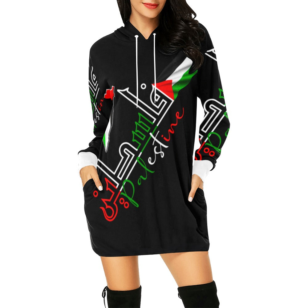 WOMENS PALESTINE HOODIE DRESS