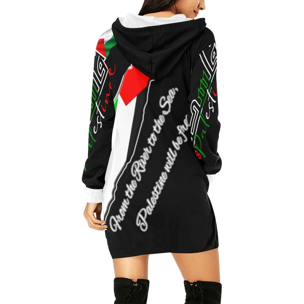 WOMENS PALESTINE HOODIE DRESS