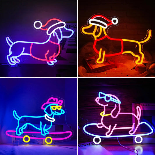 Dachshund Neon Wall Decor Light