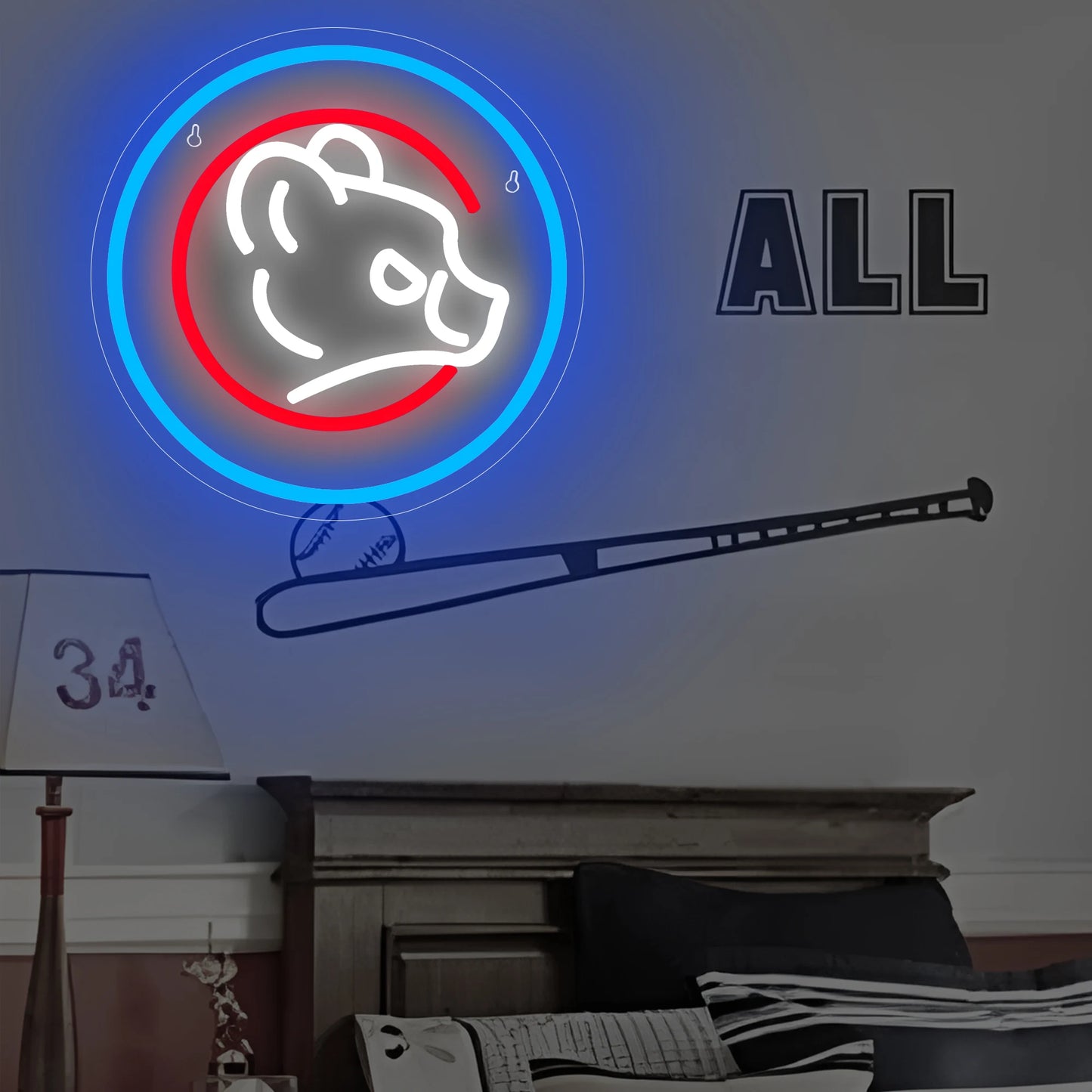 Cubs Baseball Neon Light