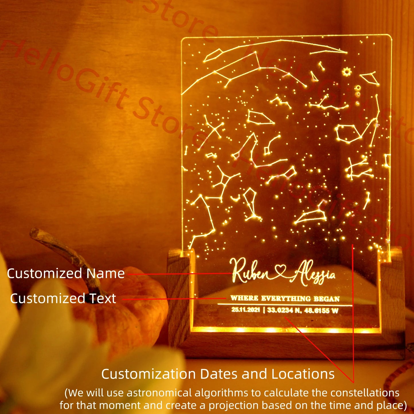 Personalised Constellation Chart Lamp