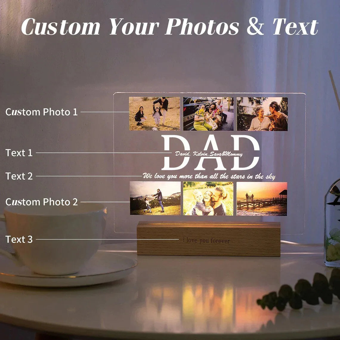 Personalised Acrylic Photo Album Lamp