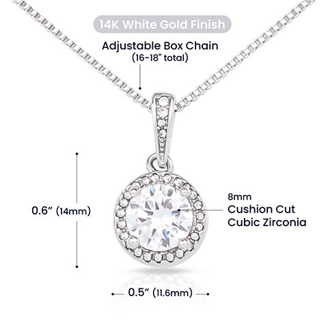 14K White Gold Eternal Hope Zirconia Necklace