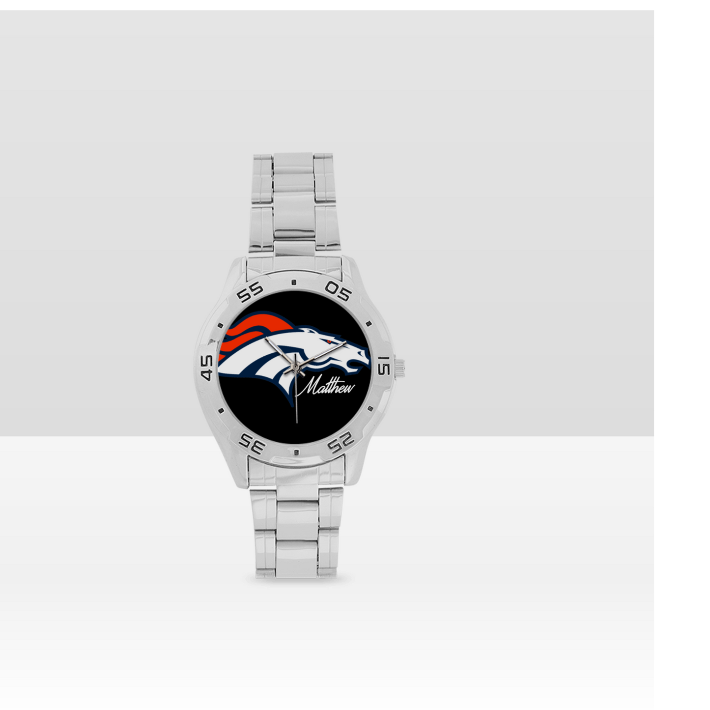 Denver Broncos Men's Stainless Steel Analog Watch