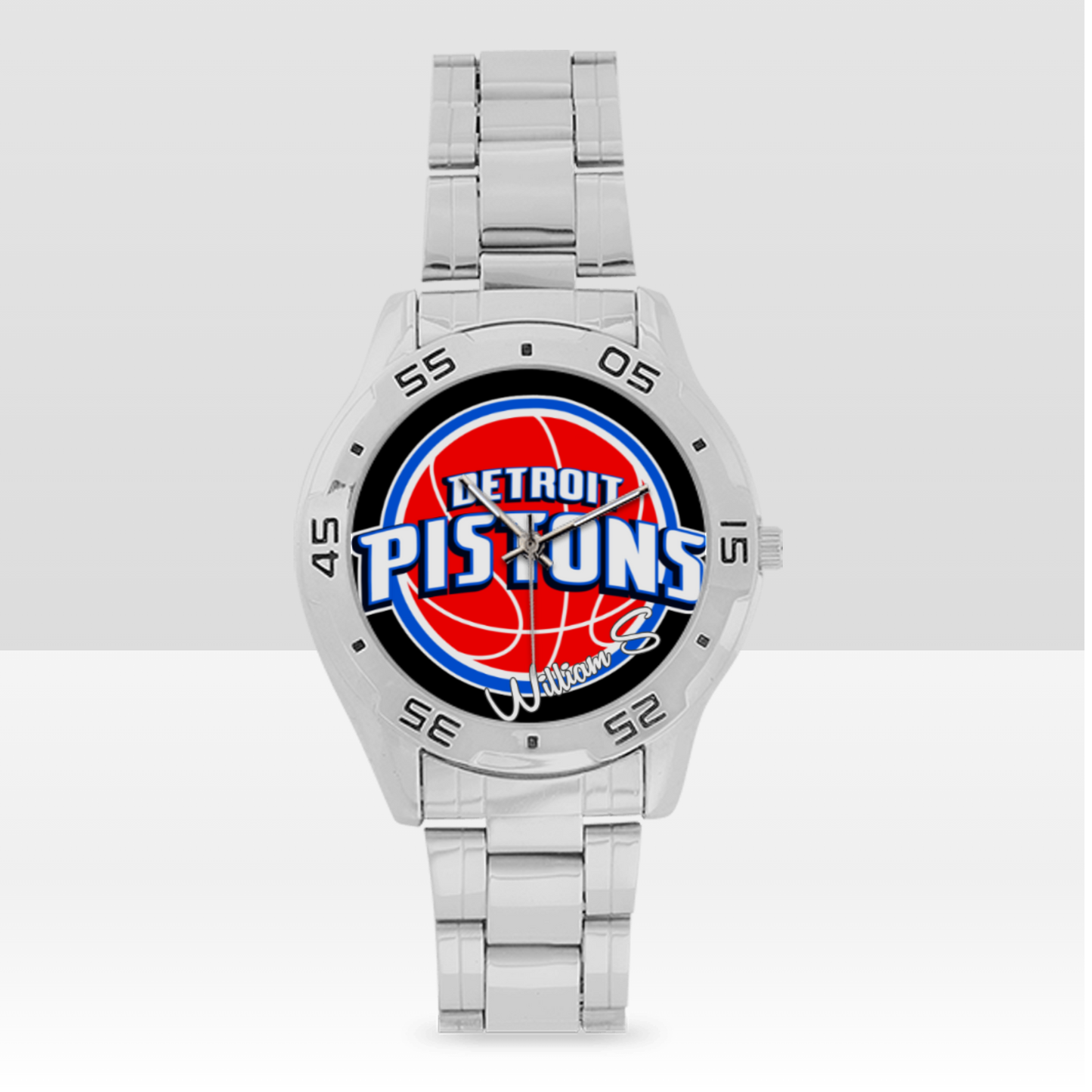 Detroit Pistons Men's Stainless Steel Analog Watch