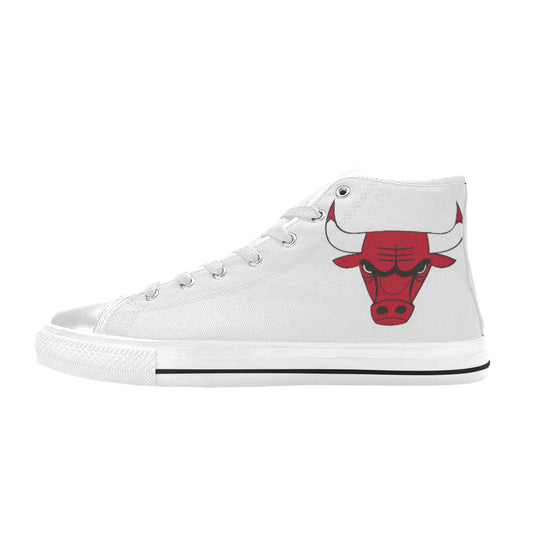 CHICAGO BULLS Kid's High Top Canvas Shoes - WHITE