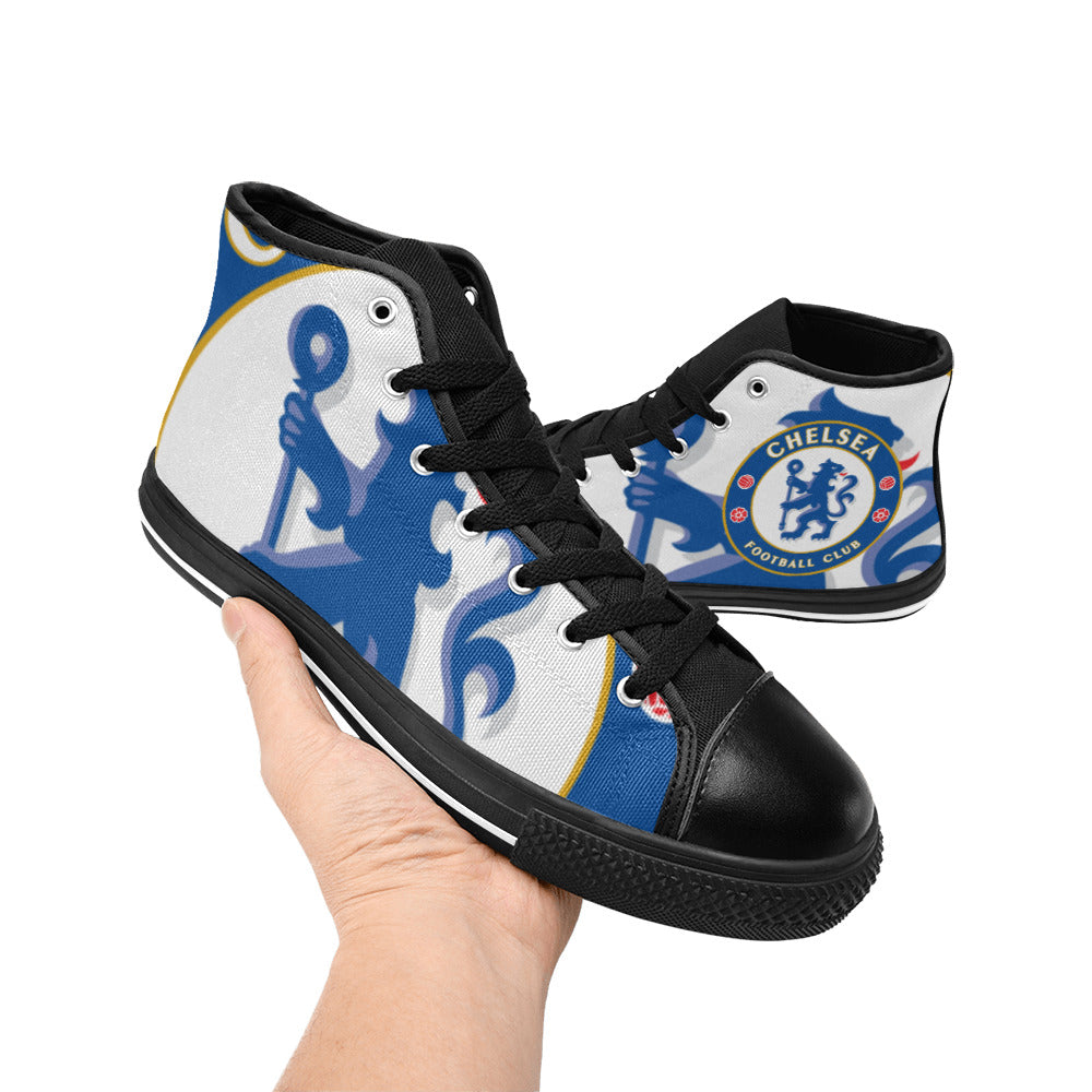 CHELSEA FC Kid's High Top Canvas Shoes - BLACK