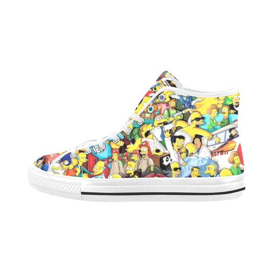 SIMPSONS Men's Vancouver High Top Canvas Shoes - WHITE