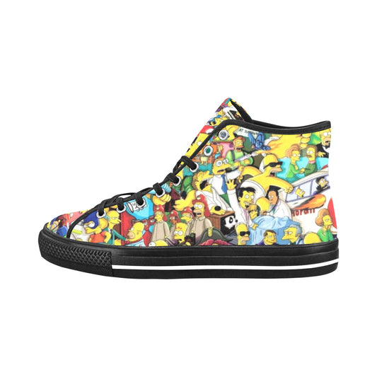 SIMPSONS Men's Vancouver High Top Canvas Shoes - BLACK