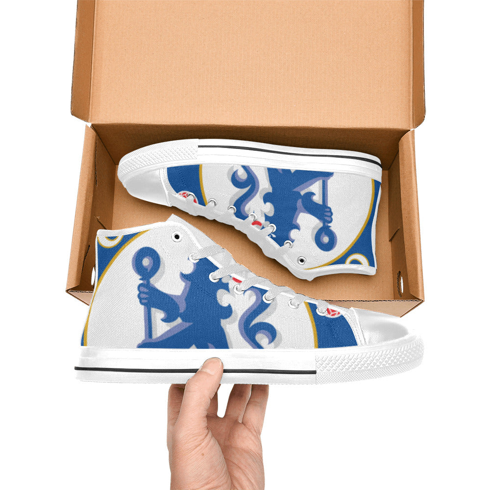 CHELSEA FC Kid's High Top Canvas Shoes - WHITE