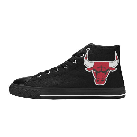 CHICAGO BULLS Kid's High Top Canvas Shoes - BLACK