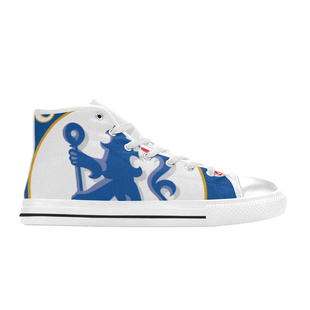 CHELSEA FC Kid's High Top Canvas Shoes - WHITE