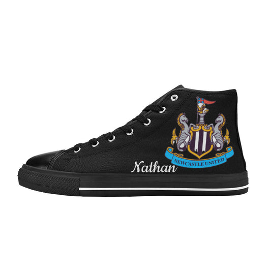 NEWCASTLE UTD Kid's High Top Canvas Shoes - BLACK