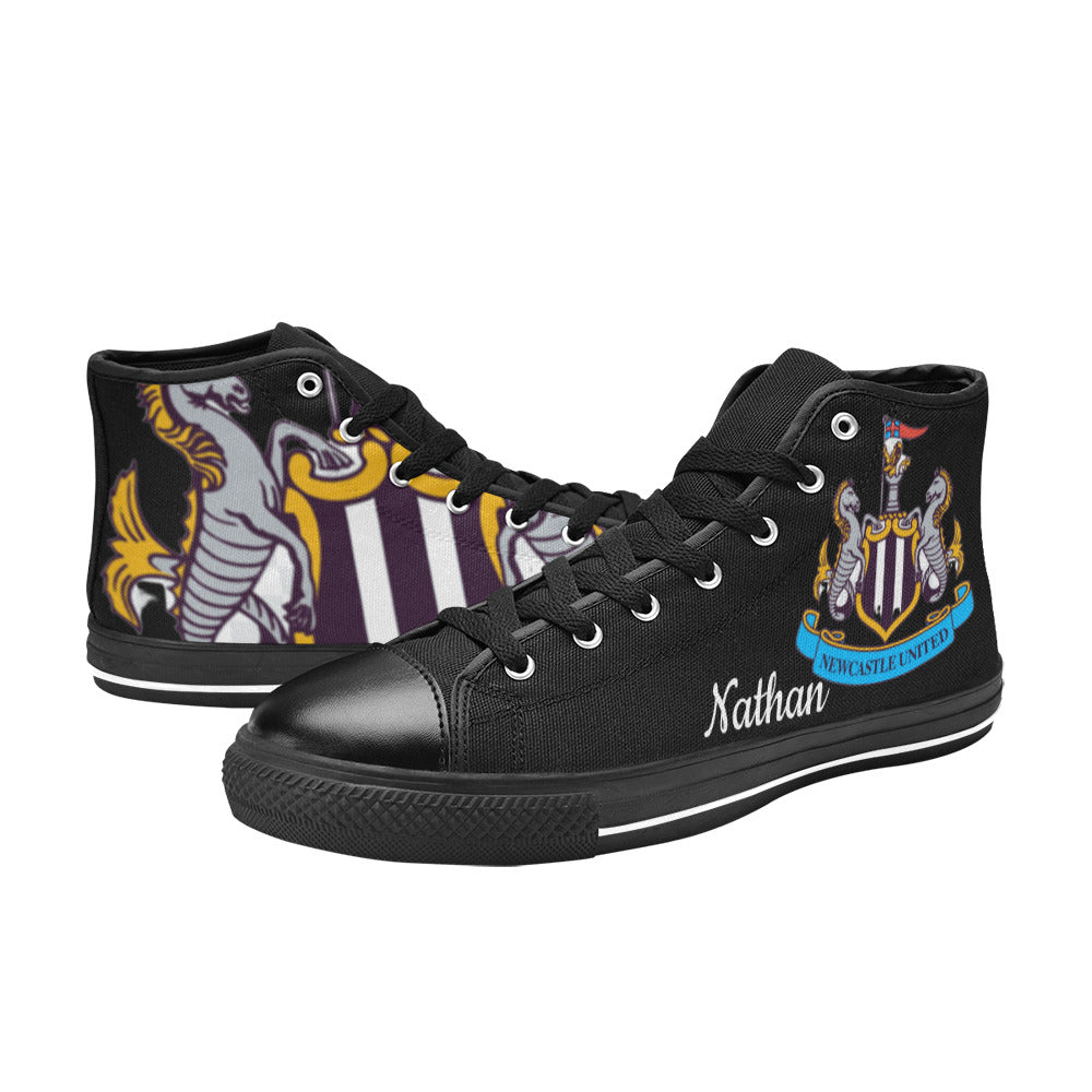 NEWCASTLE UTD Kid's High Top Canvas Shoes - BLACK