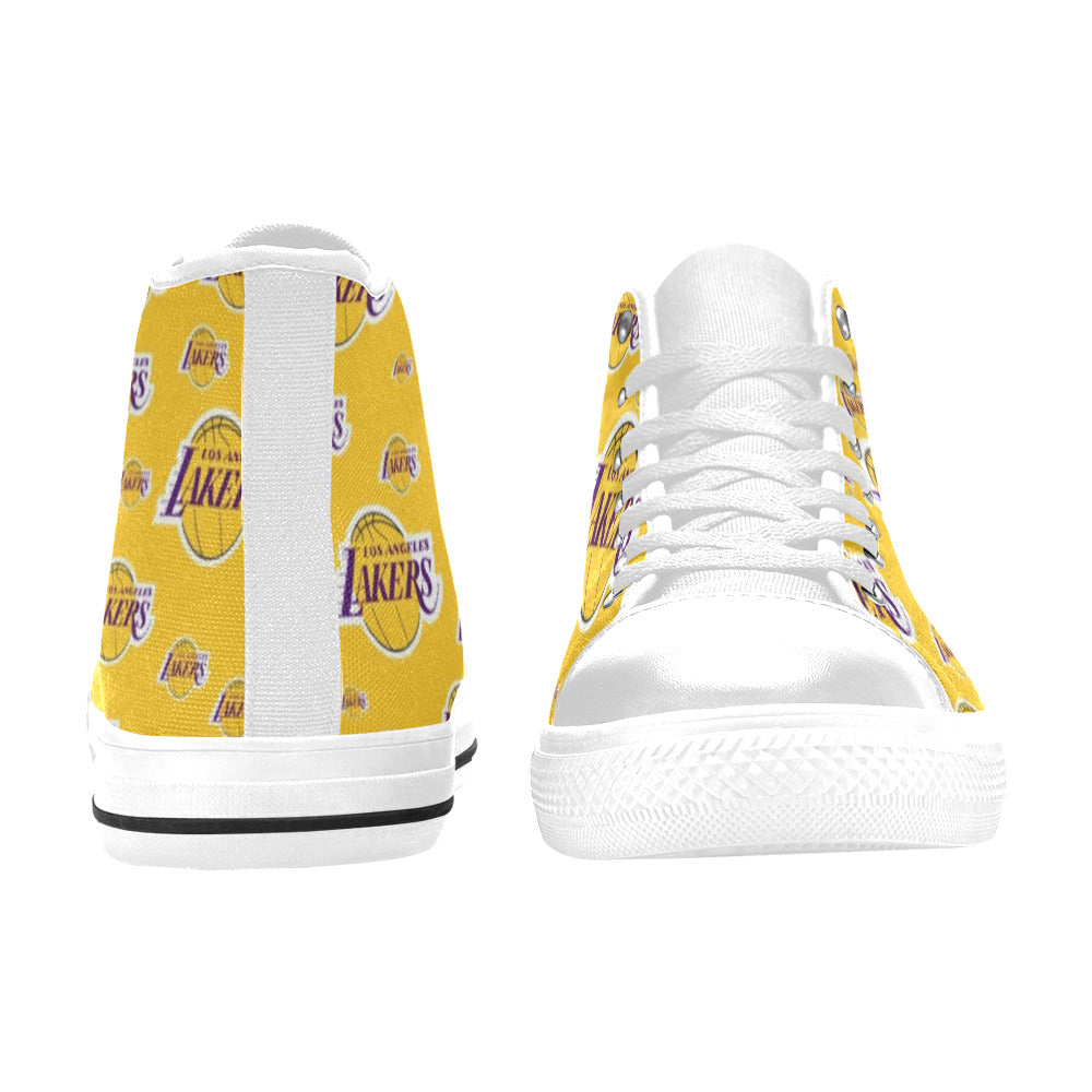 LA LAKERS - Kid's High Top Canvas Shoes - WHITE