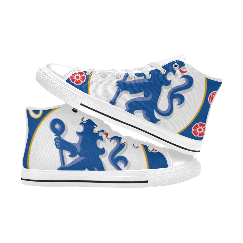 CHELSEA FC Kid's High Top Canvas Shoes - WHITE