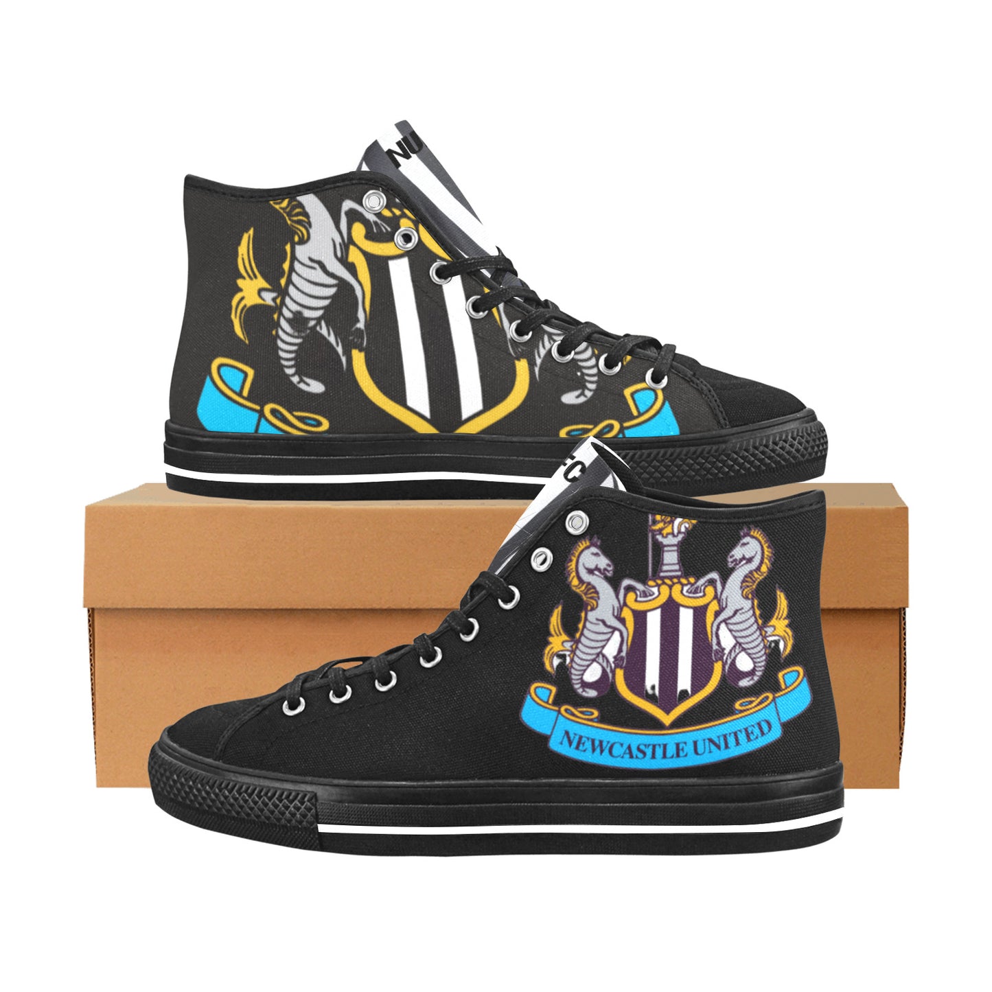 NUFC Women's Vancouver High Top Canvas Shoes - BLACK