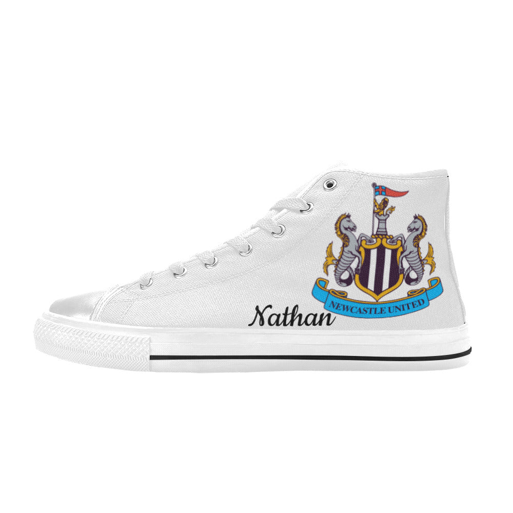 NEWCASTLE UTD Kid's High Top Canvas Shoes - WHITE