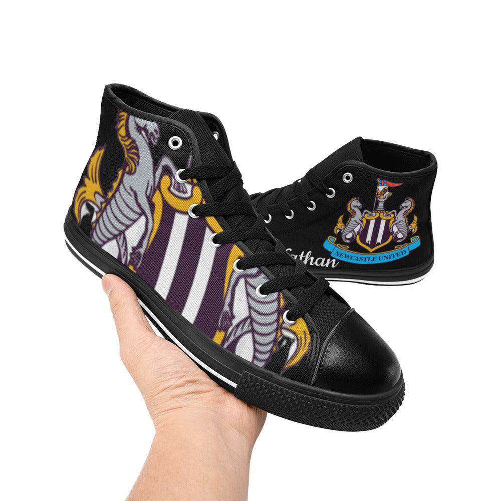 NEWCASTLE UTD Kid's High Top Canvas Shoes - BLACK