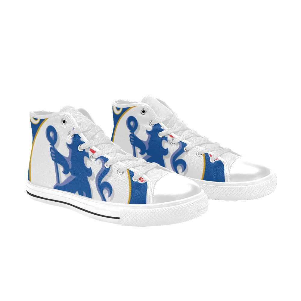 CHELSEA FC Kid's High Top Canvas Shoes - WHITE