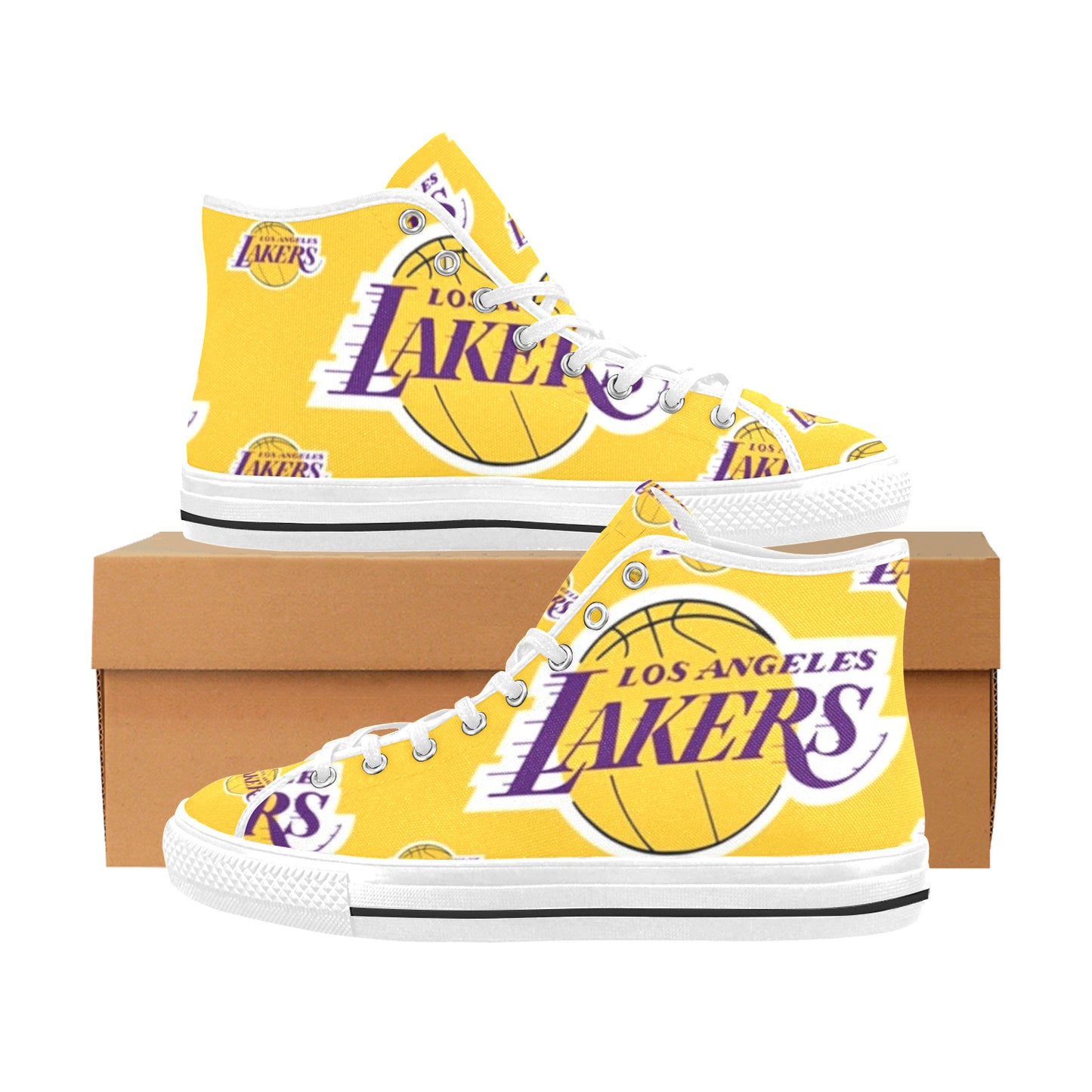 LAKERS - Women's Vancouver High Top Canvas Shoes - WHITE