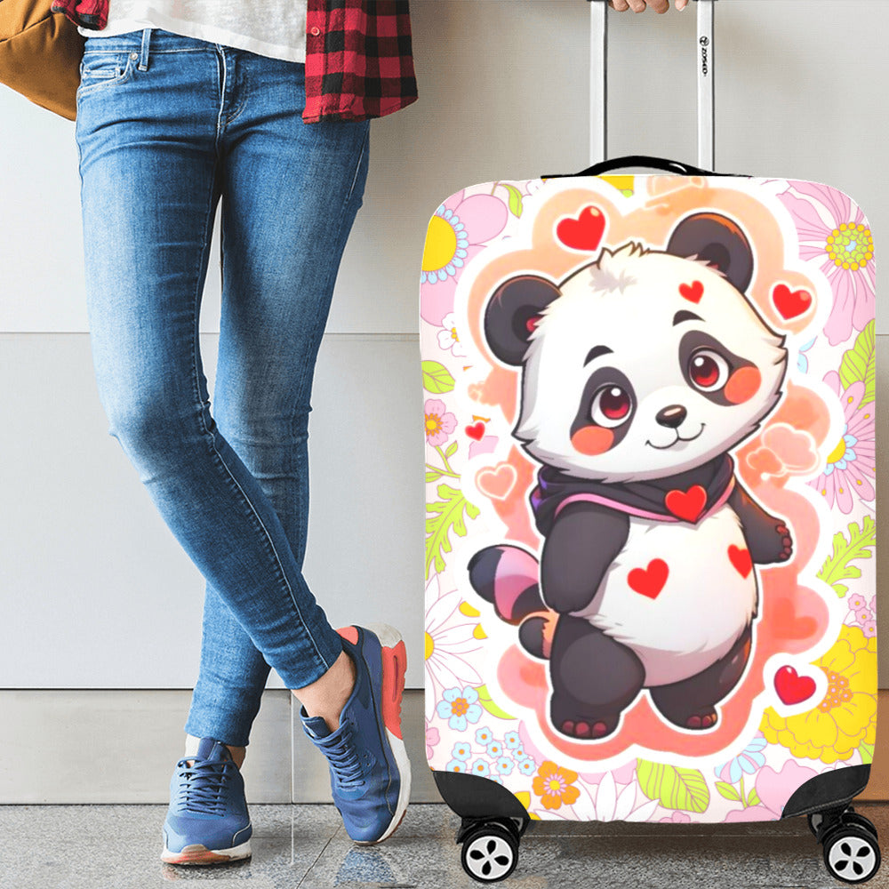 Heartfelt Panda Luggage Cover