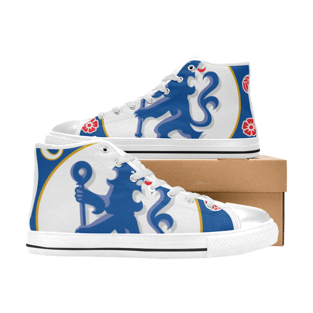 CHELSEA FC Kid's High Top Canvas Shoes - WHITE