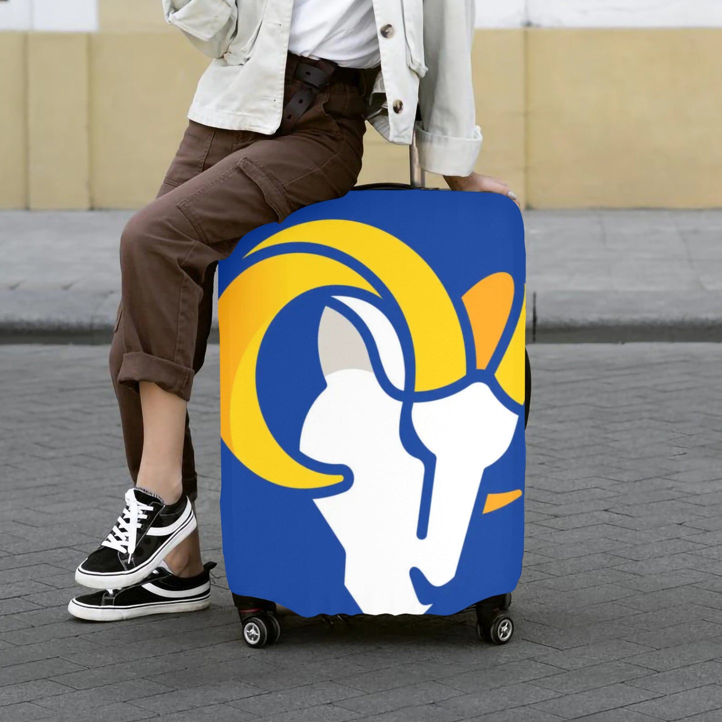 LA Rams Blue Luggage Cover