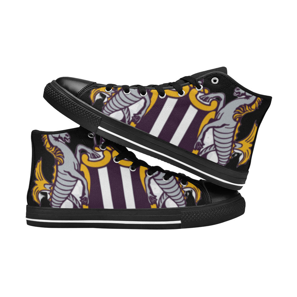 NEWCASTLE UTD Kid's High Top Canvas Shoes - BLACK