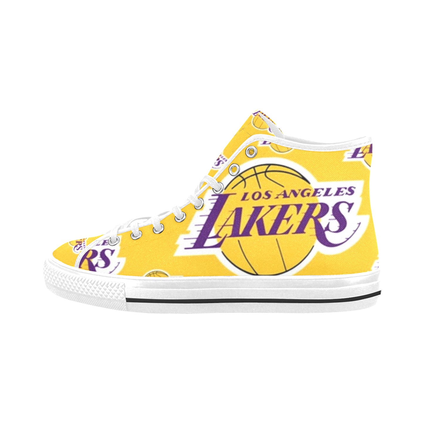 LA LAKERS MENS Vancouver High Top Canvas Men's Shoes - WHITE