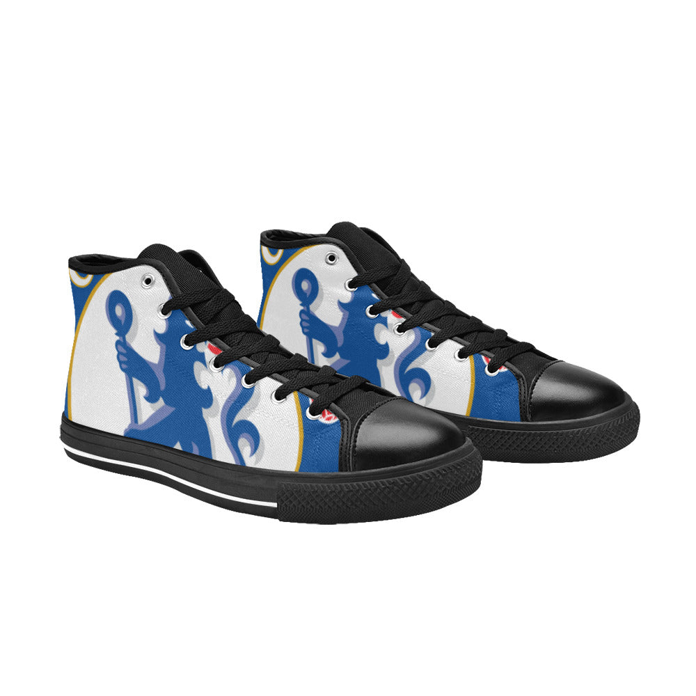 CHELSEA FC Kid's High Top Canvas Shoes - BLACK