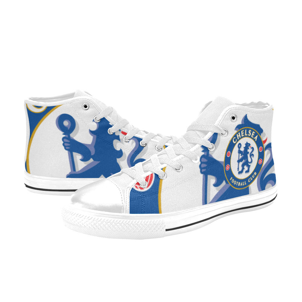 CHELSEA FC Kid's High Top Canvas Shoes - WHITE