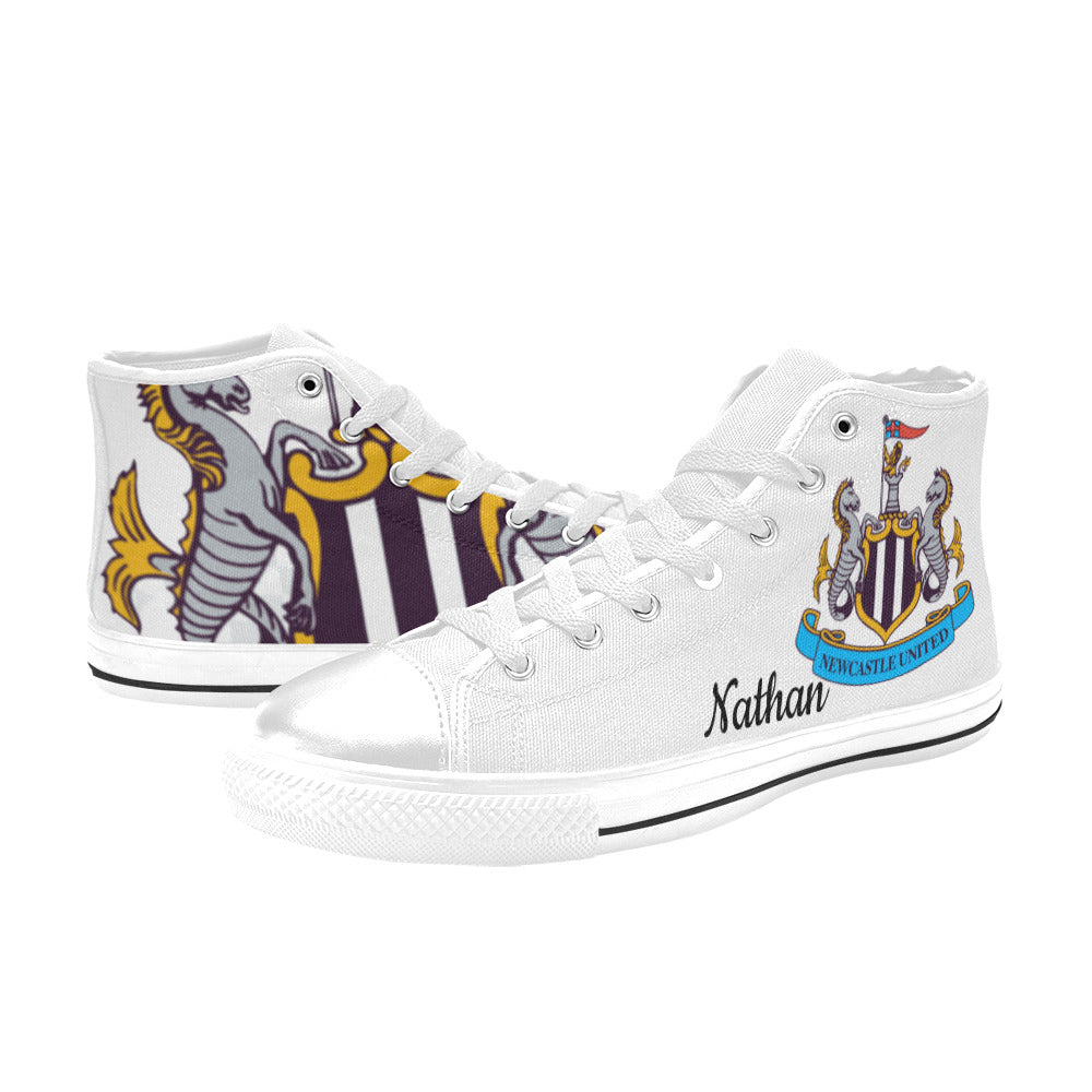 NEWCASTLE UTD Kid's High Top Canvas Shoes - WHITE