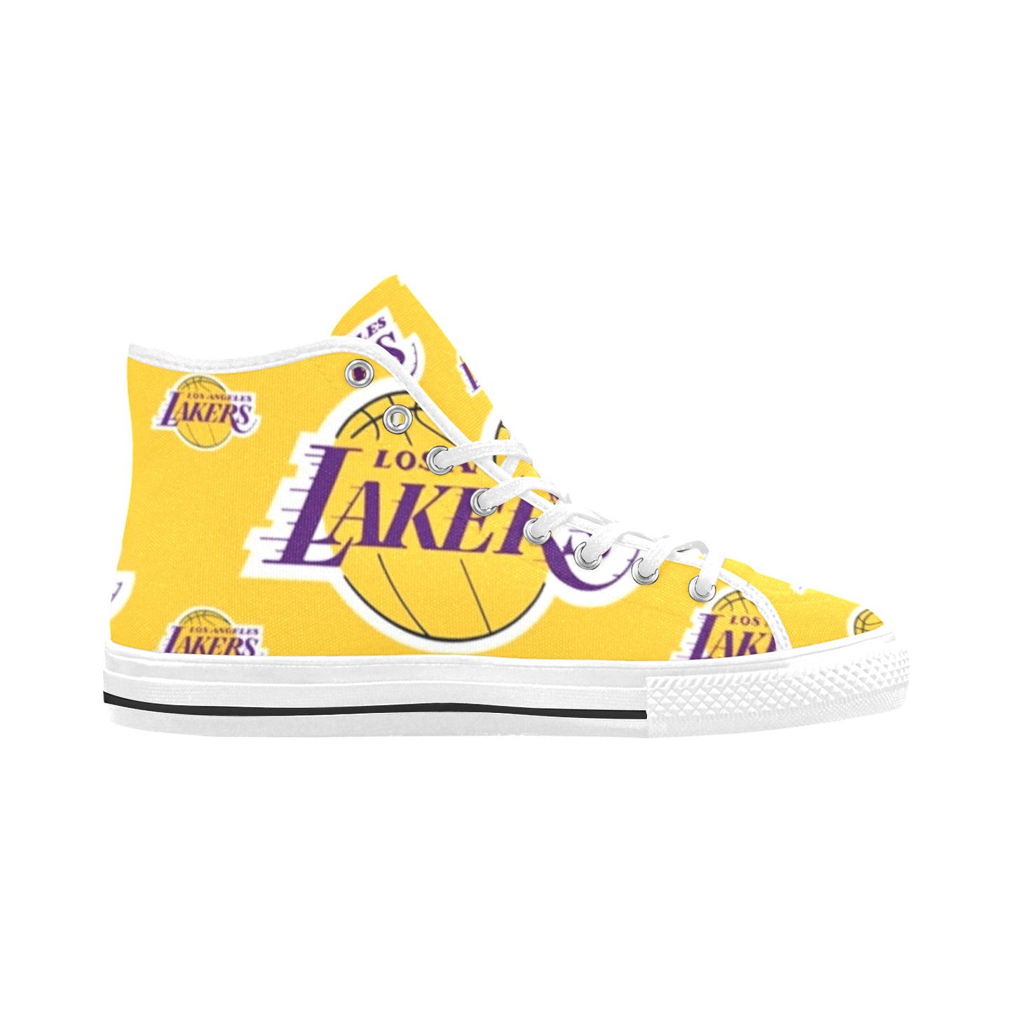 LA LAKERS MENS Vancouver High Top Canvas Men's Shoes - WHITE