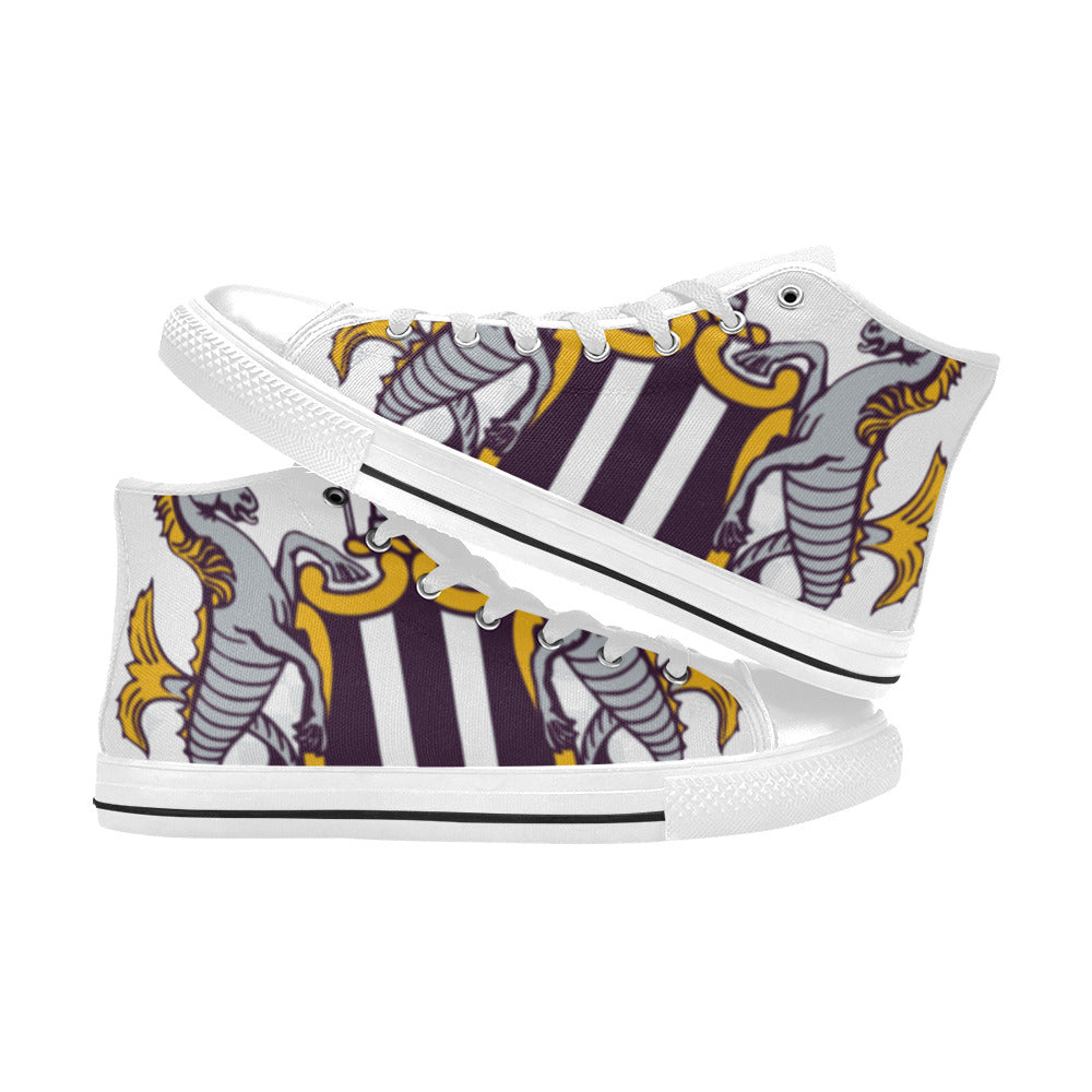 NEWCASTLE UTD Kid's High Top Canvas Shoes - WHITE