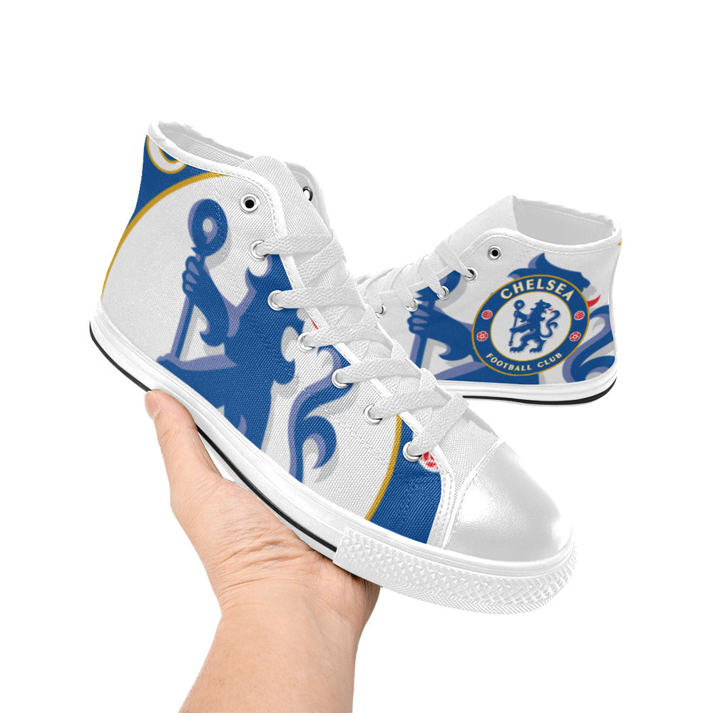 CHELSEA FC Kid's High Top Canvas Shoes - WHITE