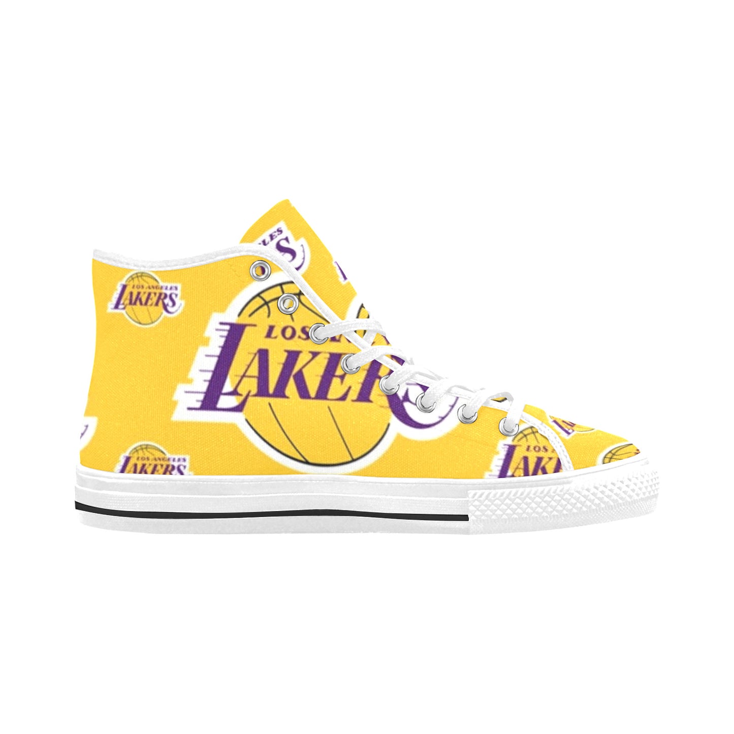 LAKERS - Women's Vancouver High Top Canvas Shoes - WHITE