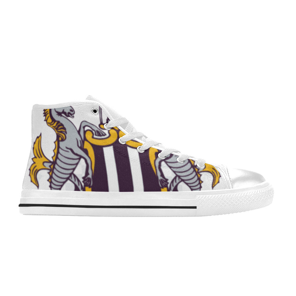 NEWCASTLE UTD Kid's High Top Canvas Shoes - WHITE